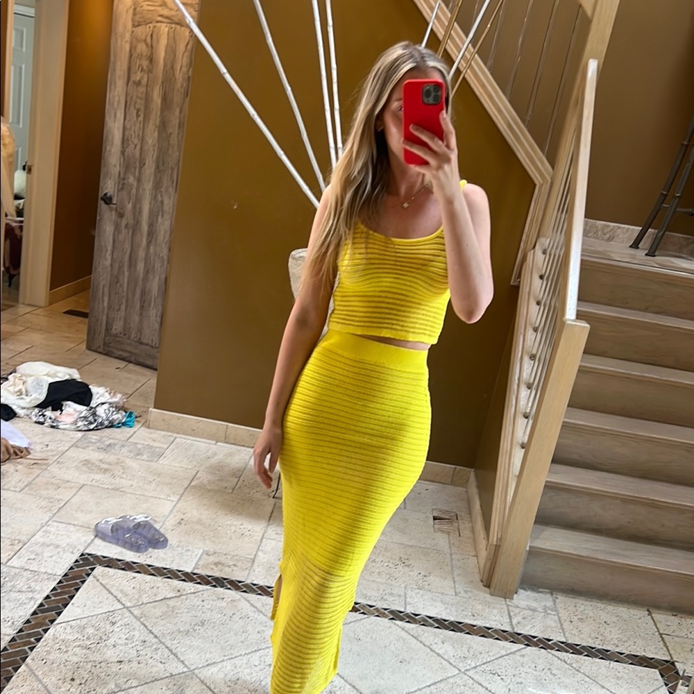 Callahan Yellow Maxi Pencil Skirt Set